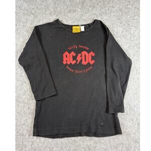 Vintage AC/DC Done Dirt Cheap T Shirt Boys XL Rockware Black Long Sleeve Y2K